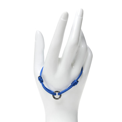 Cartier 18K White Gold Diamond LOVE Adjustable Cord Bracelet Royal Blue 2 of 4