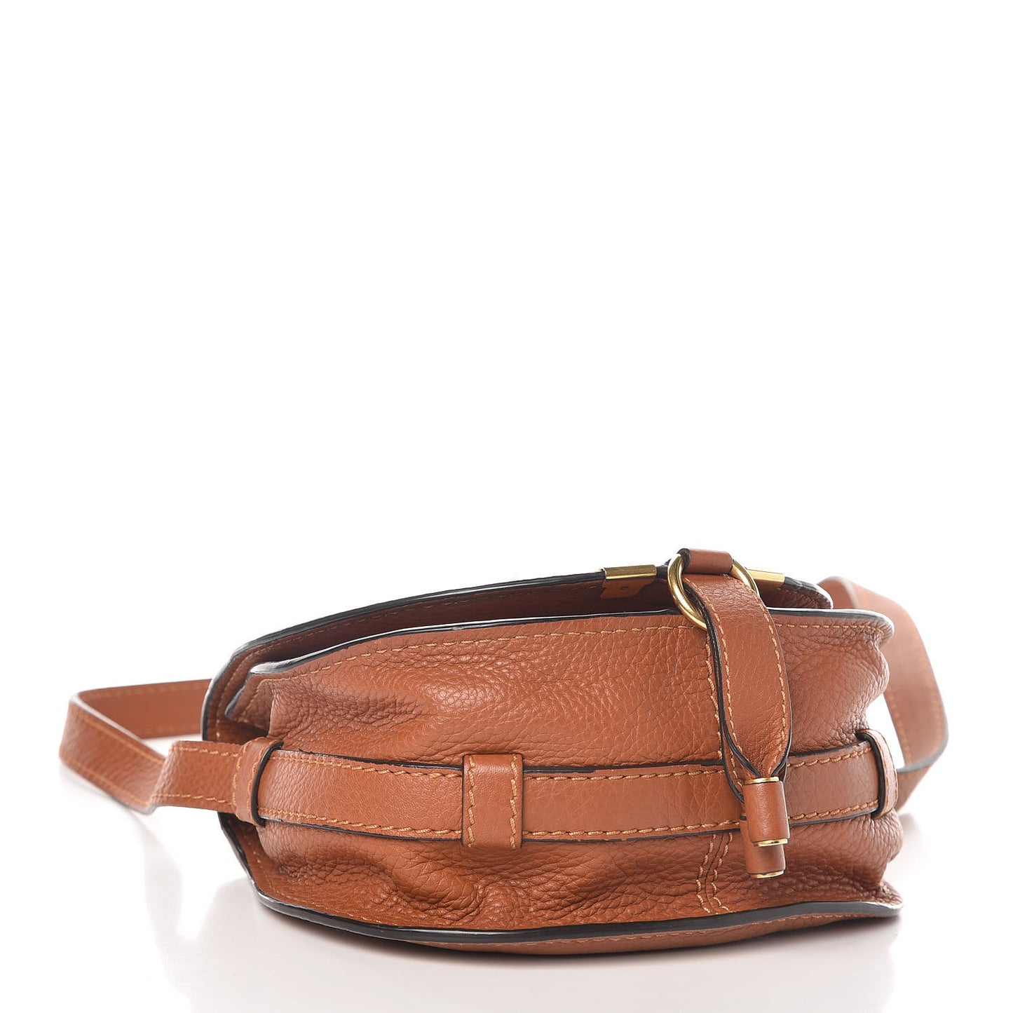 Calfskin Mini Marcie Round Crossbody Bag Tan
