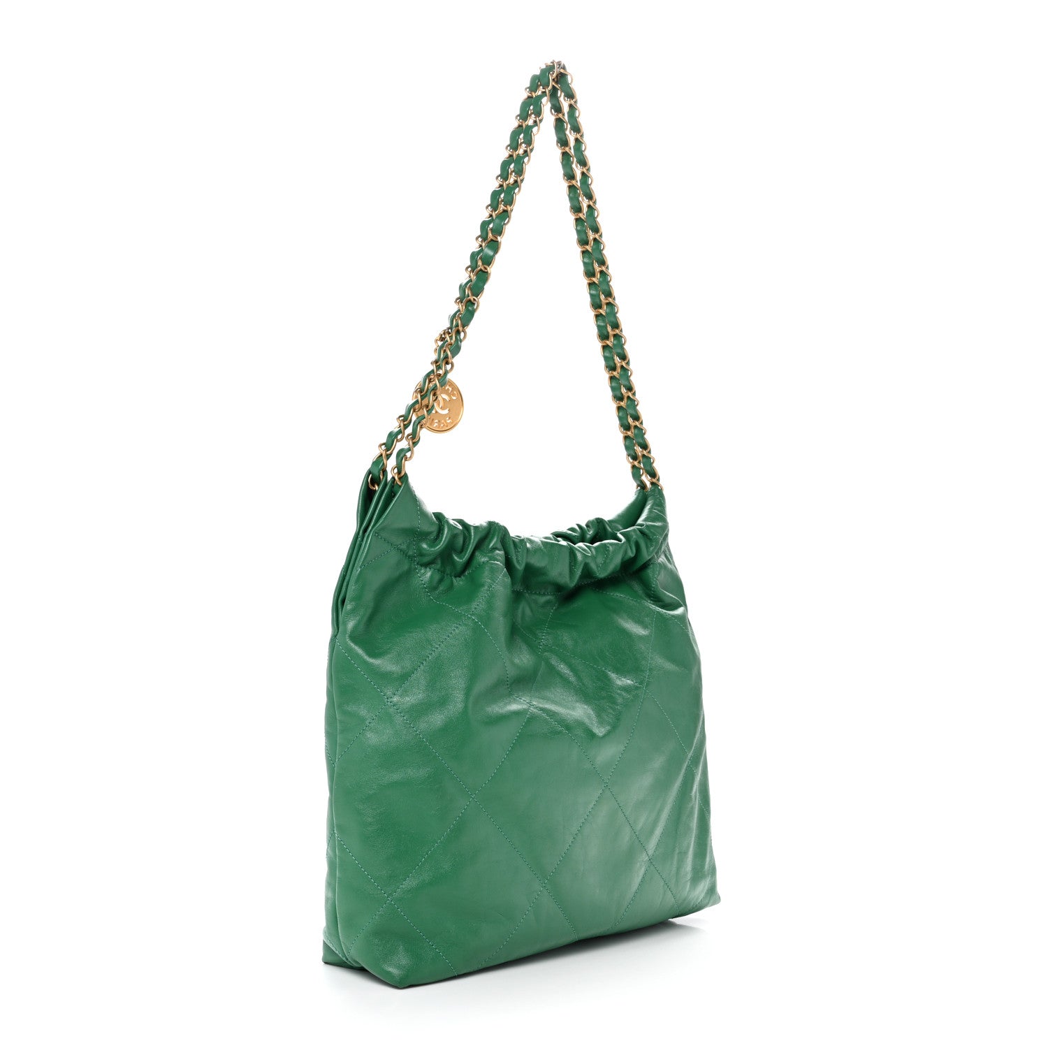 Chanel Shiny Calfskin Quilted Small Chanel 22 Green 4 of 14