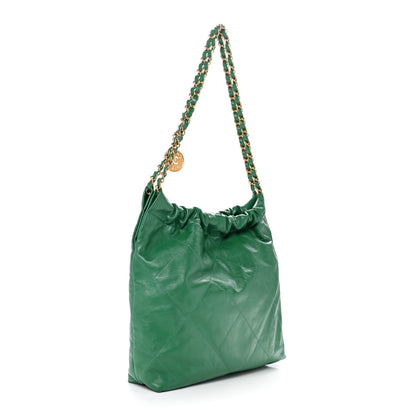 Chanel Shiny Calfskin Quilted Small Chanel 22 Green 4 of 14