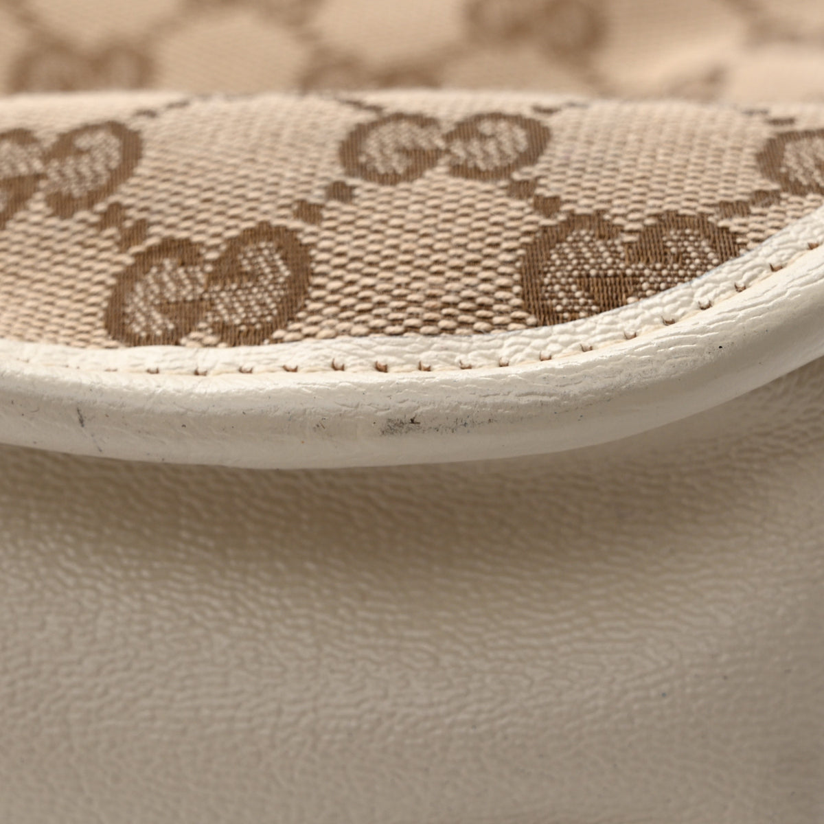 Gucci Monogram Calfskin Medium Horsebit 1955 Tote Bag Beige Mystic White 12 of 16