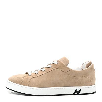 Hermes Suede Goatskin Womens Kid Sneakers 38 Beige Camel 1 of 9