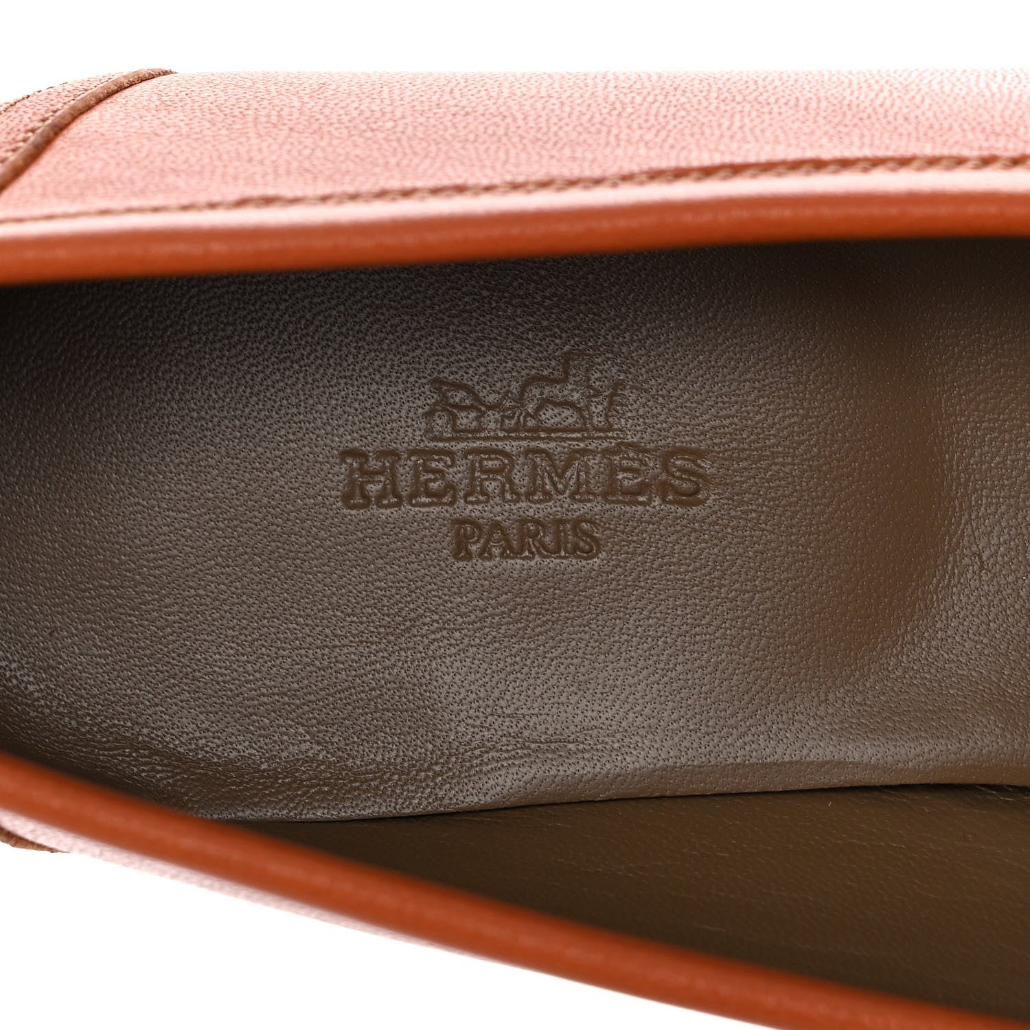 Hermes Goatskin Womens Paris Loafers 39 Marron Glaise 7 of 12