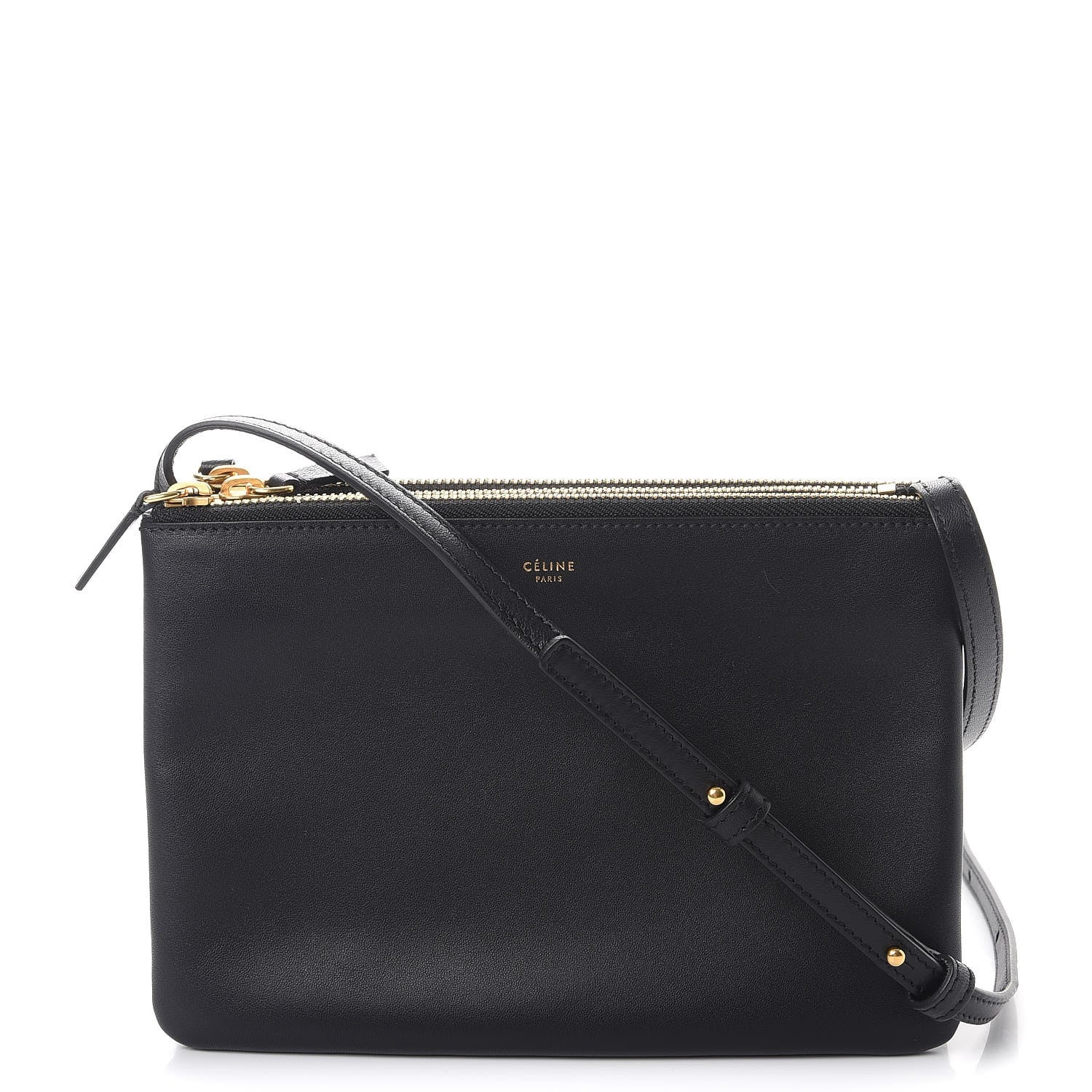 Celine Lambskin Small Trio Crossbody Bag Navy Blue 1 of 10