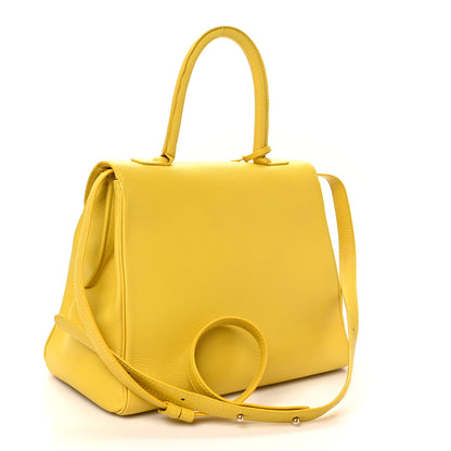 Delvaux Grained Calfskin MM Brillant Satchel Yellow 4 of 11
