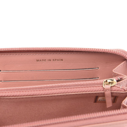 Chanel Caviar Quilted Boy Small Zip Around Wallet Pink 7 of 10