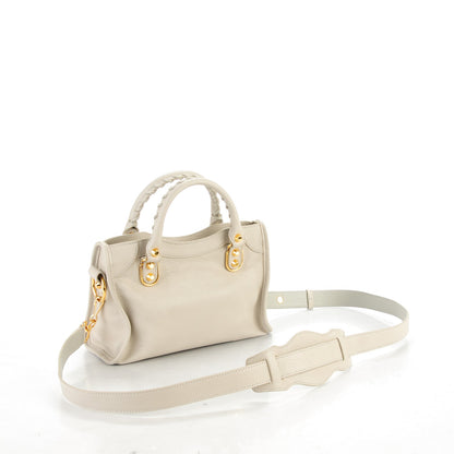 Balenciaga Chevre Gold Metallic Edge Hardware Mini City Gris Clair Gris Perle 3 of 7