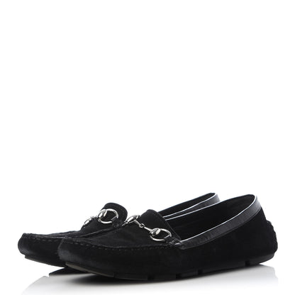 Gucci Suede Womens Horsebit Driver Loafers 38 Black 3 of 10