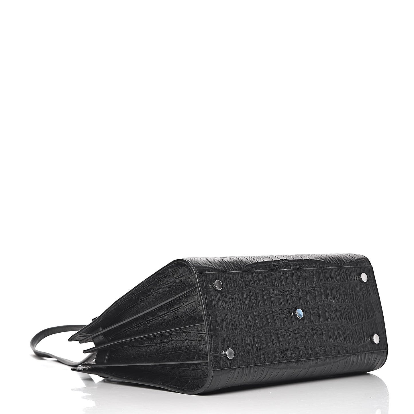 Calfskin Crocodile Embossed Small Sac de Jour Black