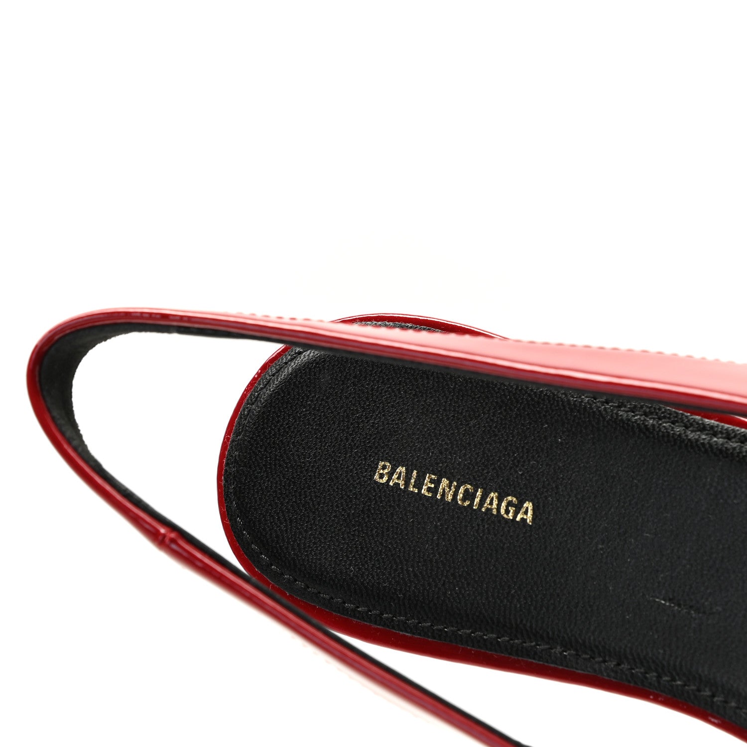 Balenciaga Patent BB Knife Pointy Toe Slingback Flats 39 Rouge Cardinal 7 of 11