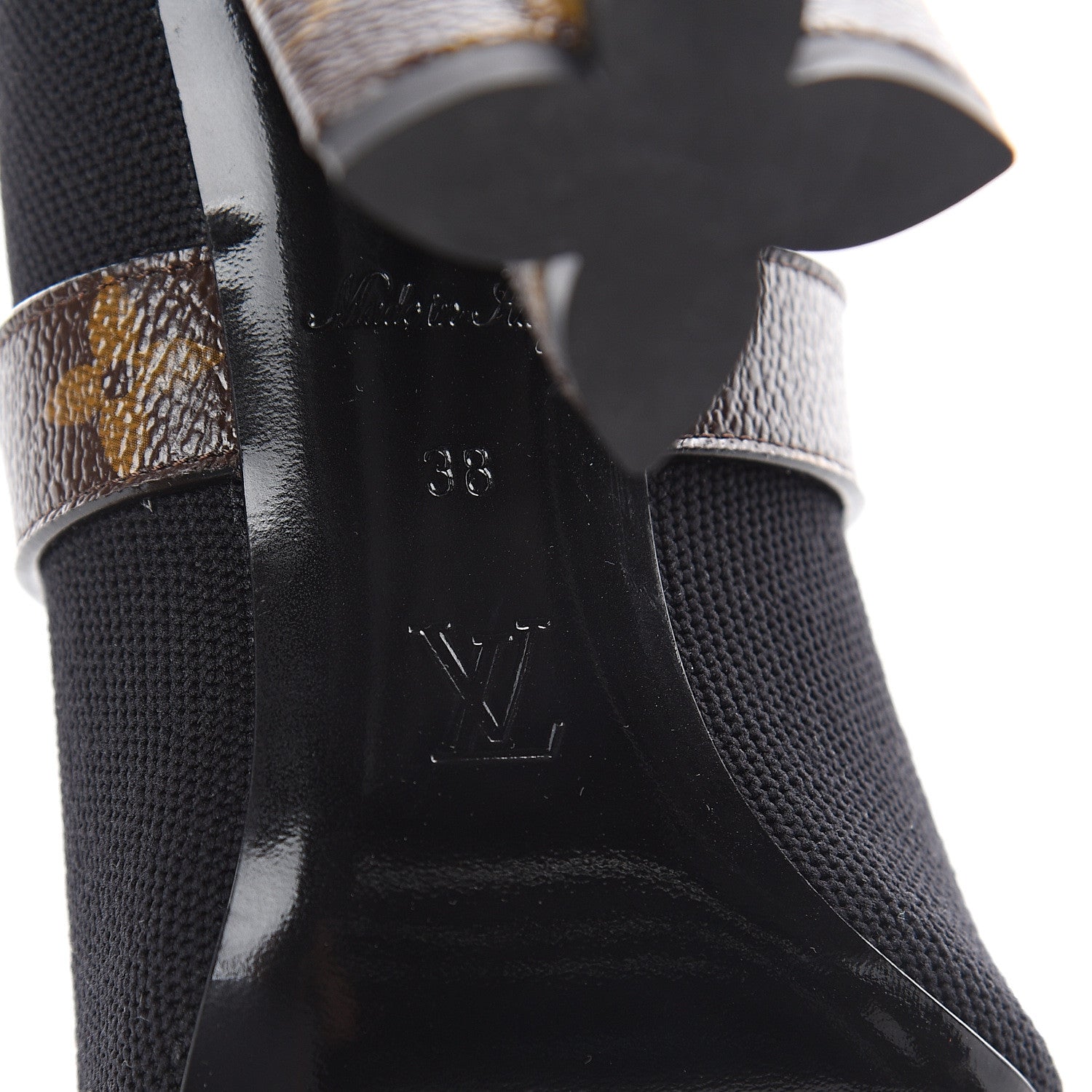 Louis Vuitton Monogram Stretch Fabric Silhouette Ankle Boots 38 Black 6 of 6