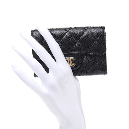 Chanel Caviar Quilted Flap Card Holder Wallet Black 2 of 11