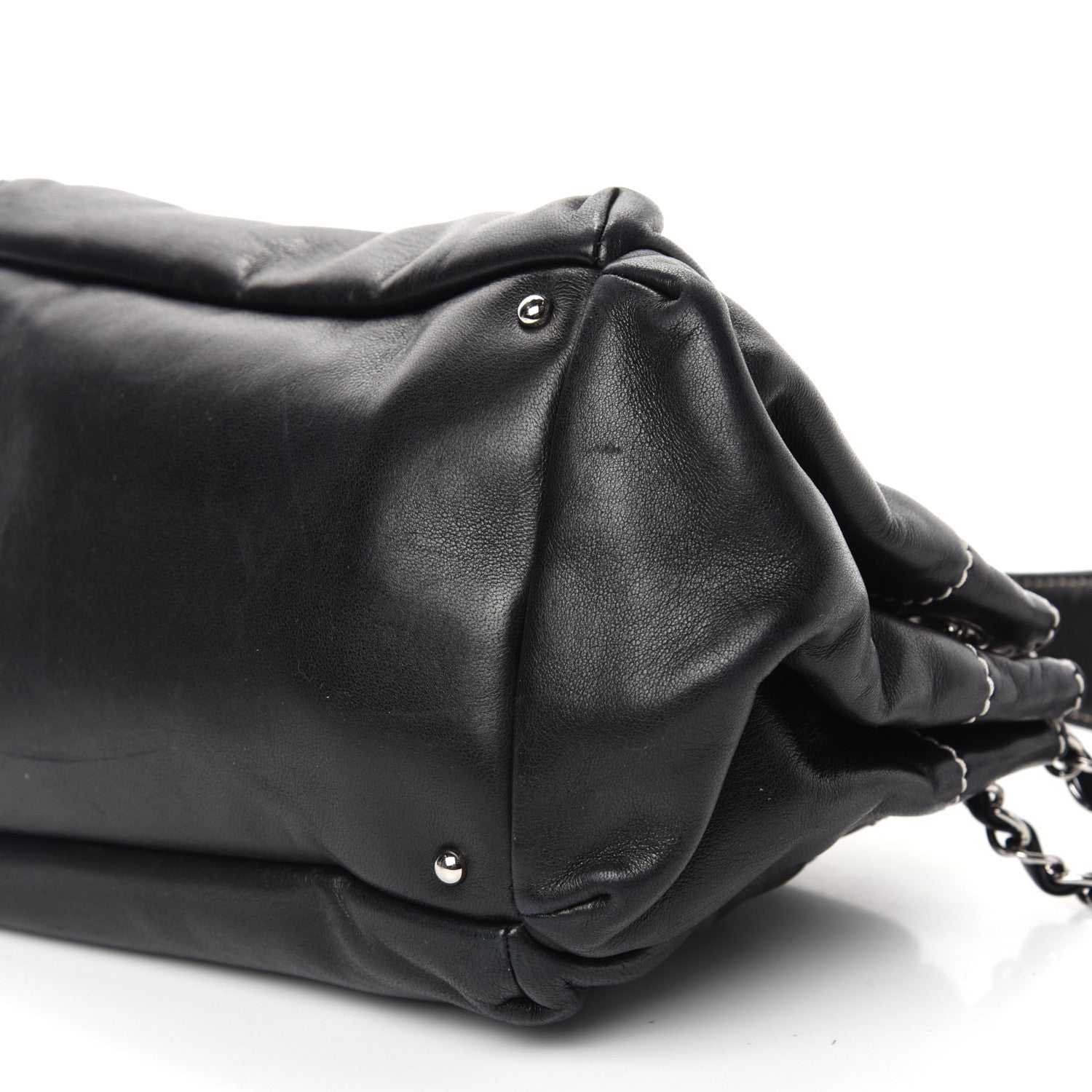 Chanel Lambskin Lax Accordion Hobo Black 9 of 10