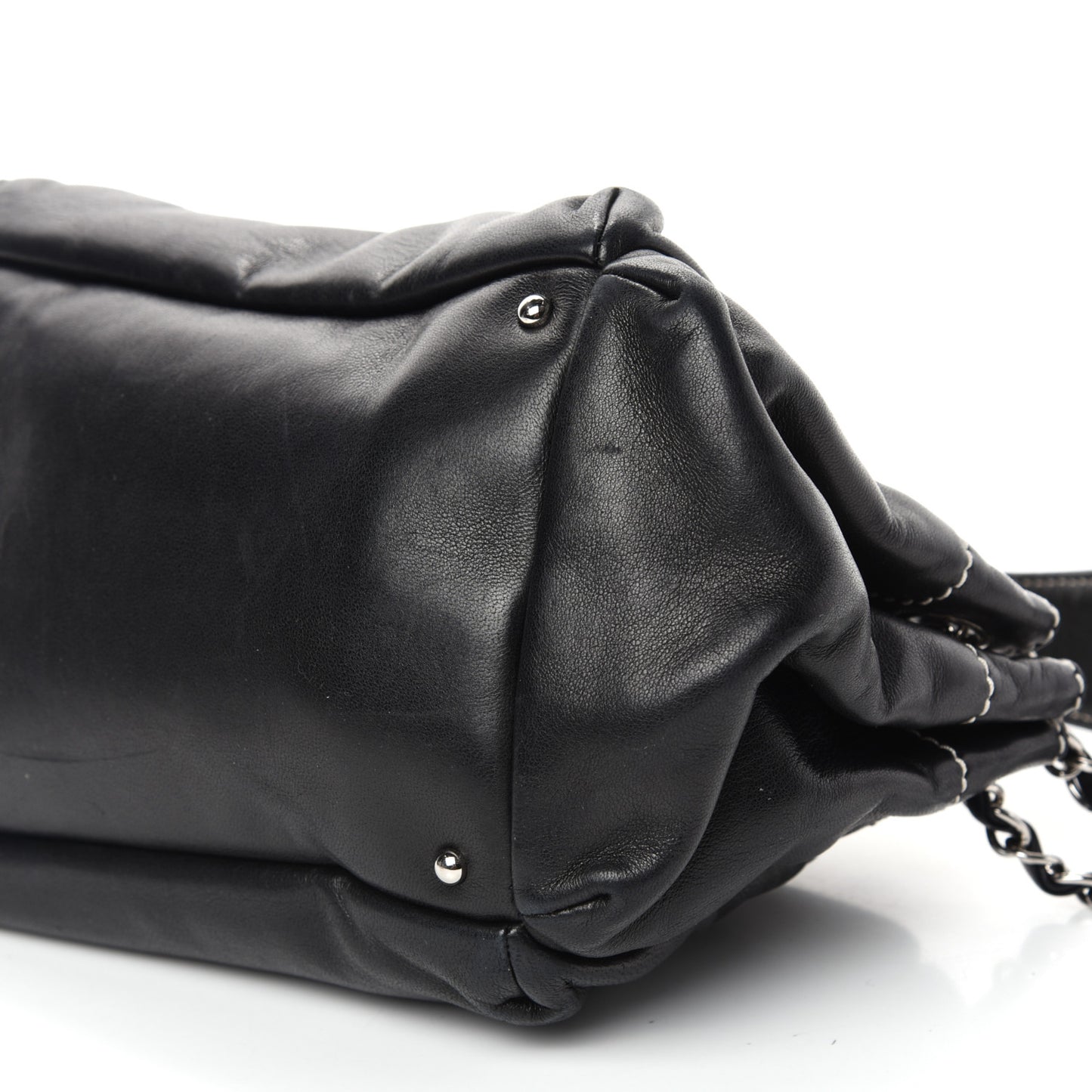 Lambskin Lax Accordion Hobo Black