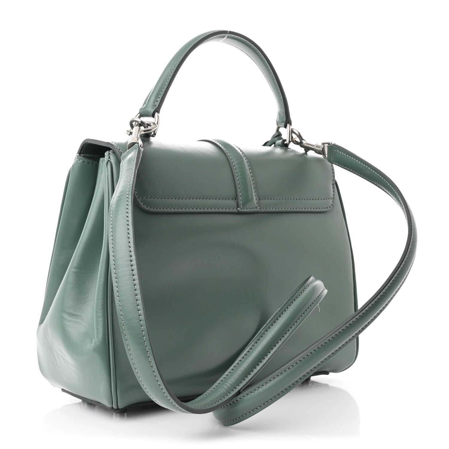Celine Satinated Calfskin Small 16 Top Handle Bag Celadon 3 of 13