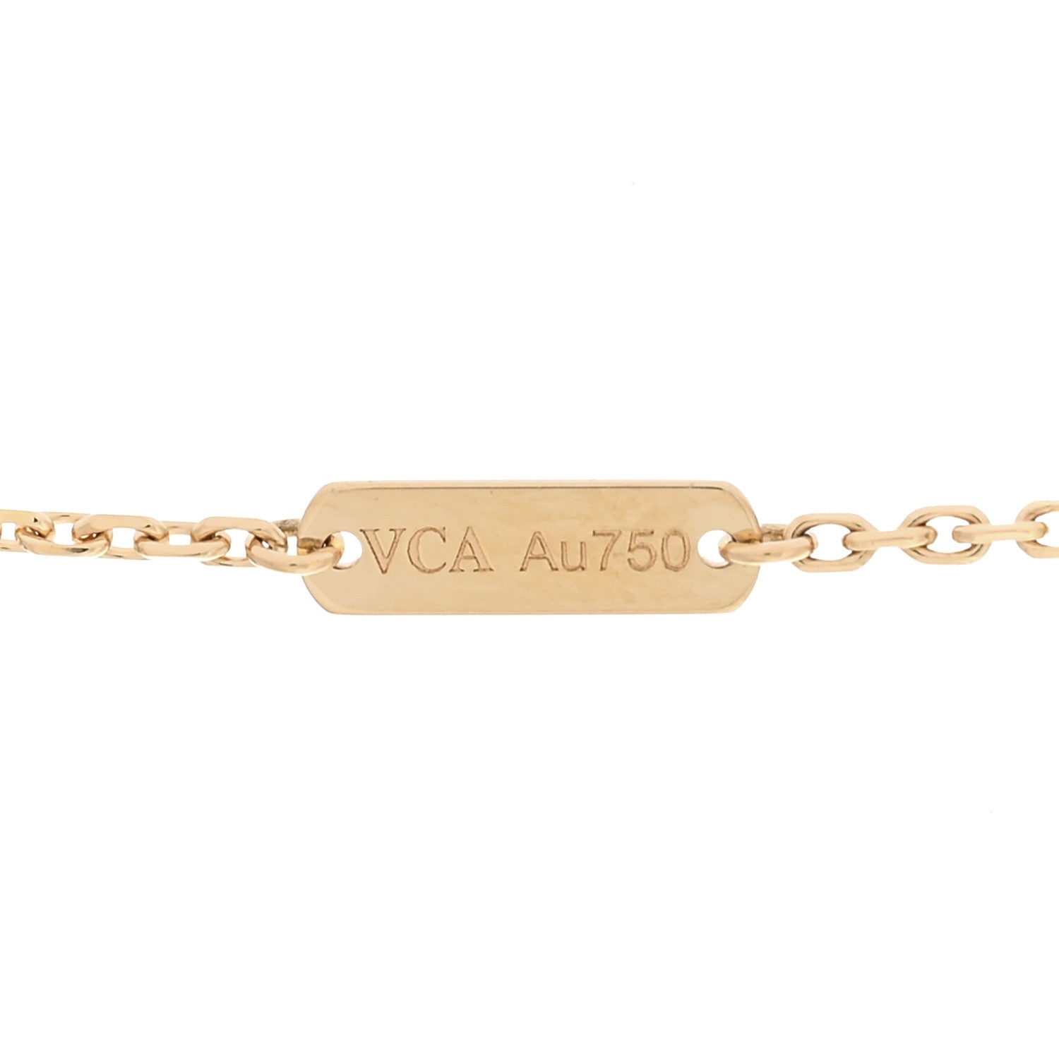 Van Cleef & Arpels 18K Yellow Gold Mother of Pearl Vintage Alhambra Pendant Necklace 5 of 6