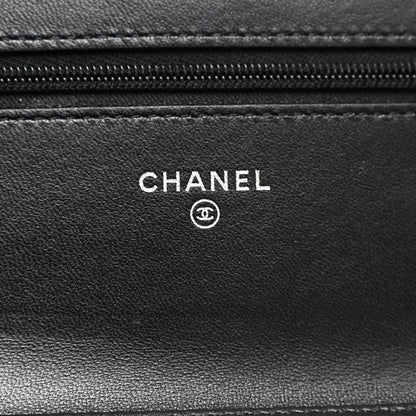 Chanel Lambskin Quilted Crystal Star Wallet On Chain Black 8 of 12