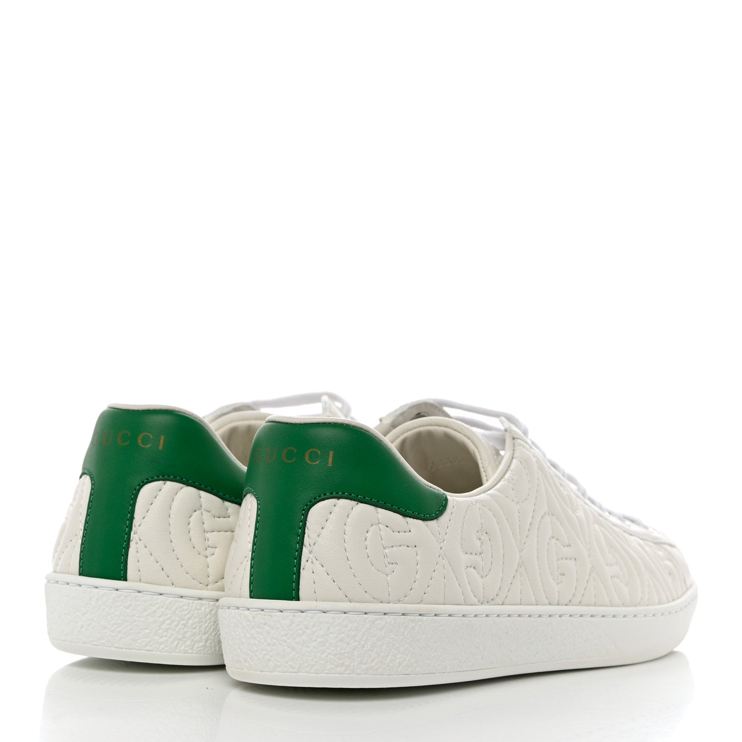 Gucci Nappa G Rhombus Mens Ace Sneakers Great 6.5 White Green 4 of 9