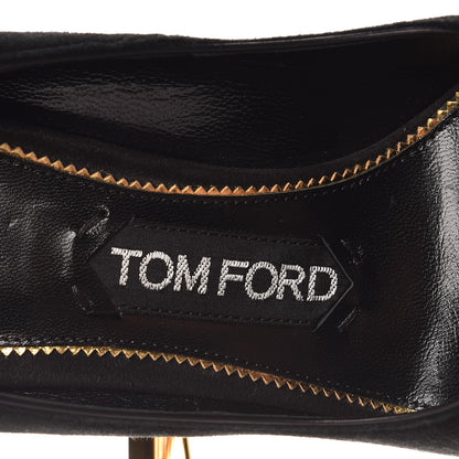Tom Ford Suede Ankle-Lock Pumps 35 Black 9 of 12