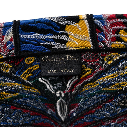 Christian Dior Canvas Embroidered Butterfly Book Tote Black Multicolor 6 of 11
