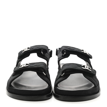 Chanel Mixed Fibers Velcro Dad Sandals 41 Black 2 of 9