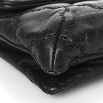 Chanel Calfskin Quilted Double Stitch Hamptons Clutch with Chain Black 8 of 11