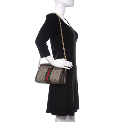 Gucci GG Supreme Monogram Web Small Ophidia Chain Shoulder Bag Brown 2 of 10