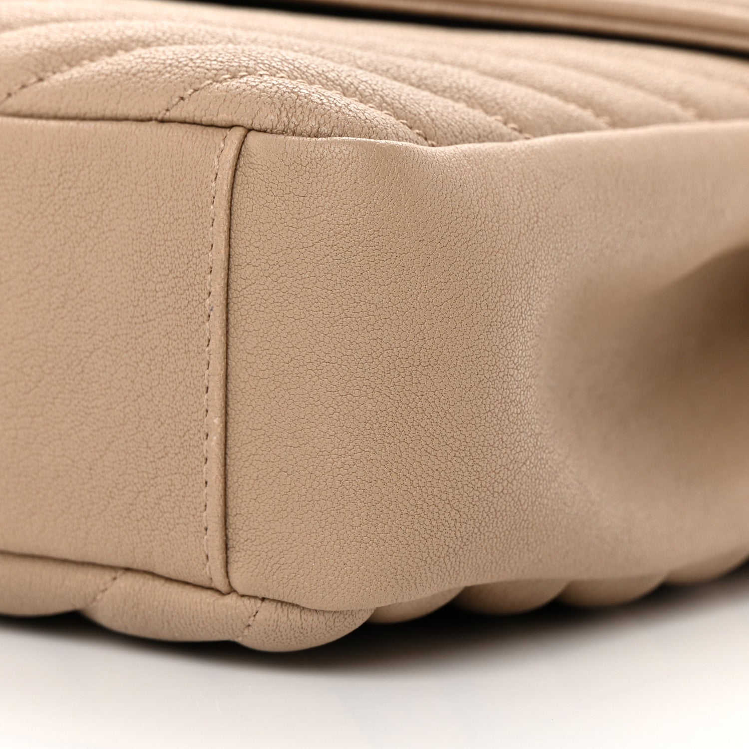 Saint Laurent Sheepskin Matelasse Chevron Monogram Medium College Bag Dark Beige 10 of 14