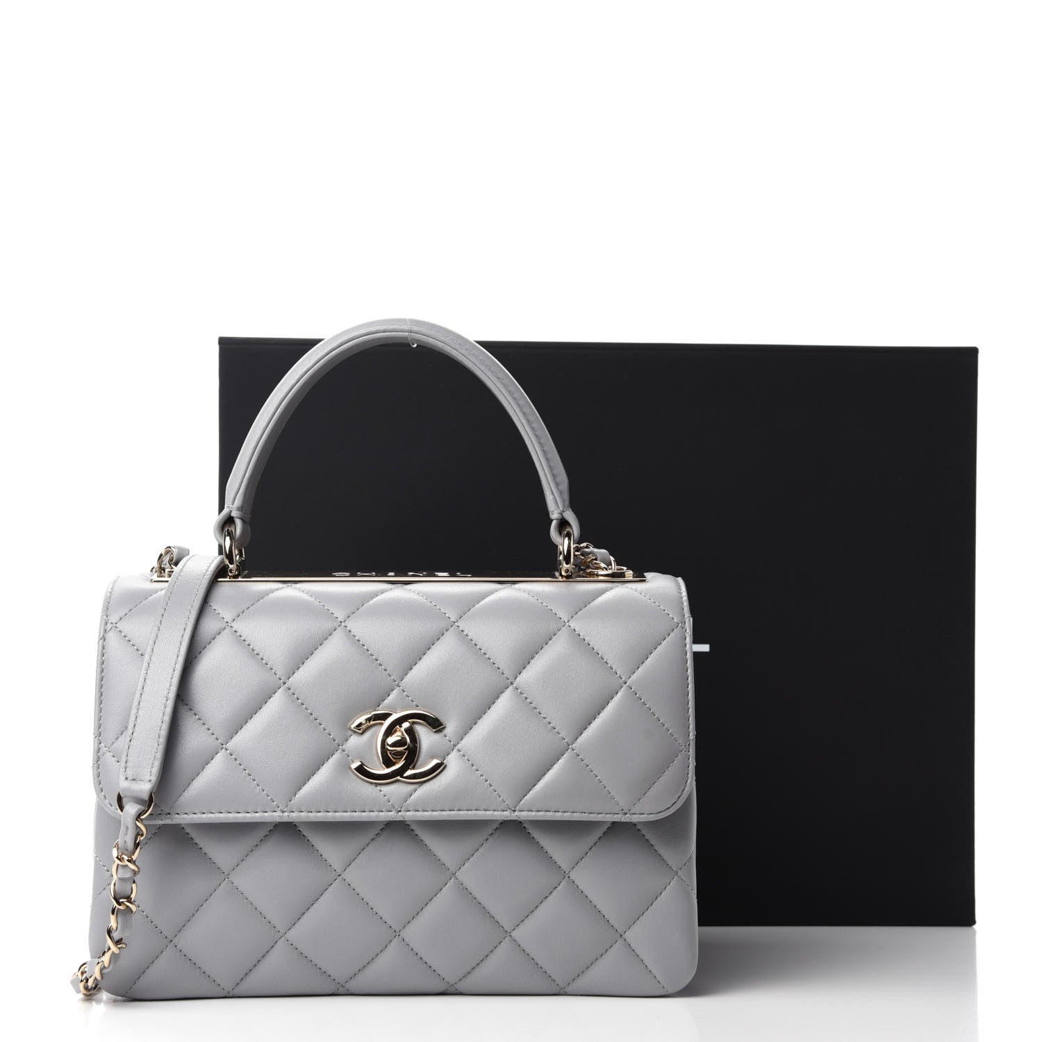 Chanel Lambskin Quilted Small Trendy CC Flap Dual Handle Bag Grey 11 of 11