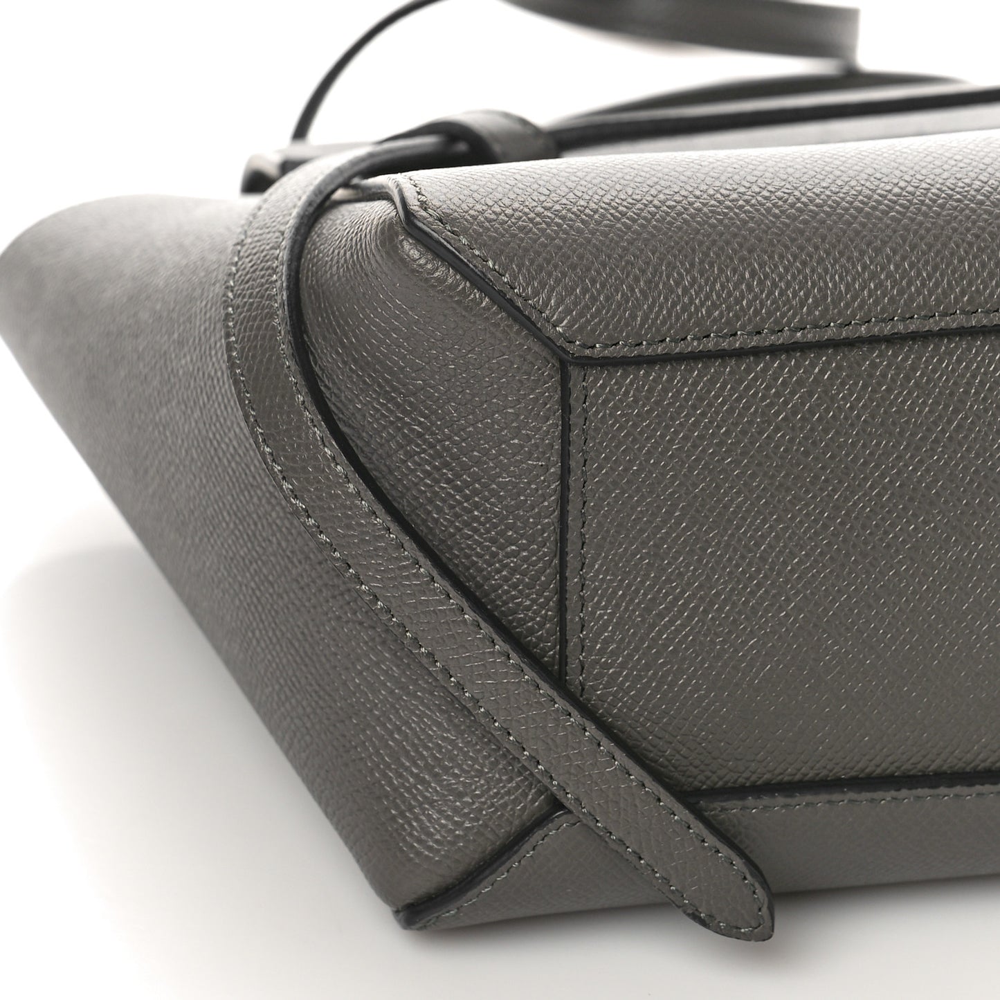 Grained Calfskin Nano Belt Bag Grey