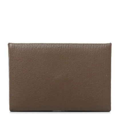 Hermes Chevre Mysore Calvi Card Case Etoupe 1 of 7