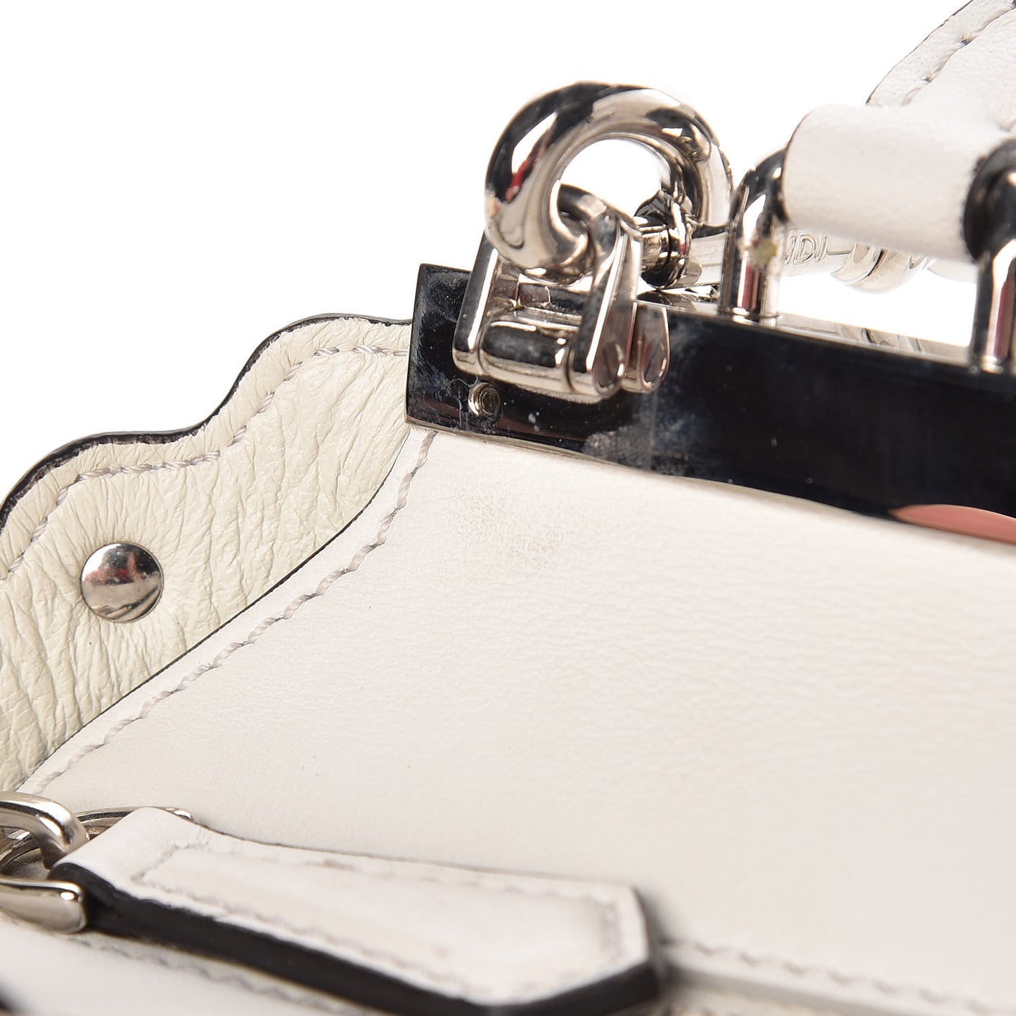 Vitello Dolce Scalloped Studded Mini 3Jours Tote White Ice Nuvola