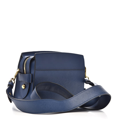 Prada Saffiano City Calfskin Esplanade Crossbody Bag Bleuette 3 of 9