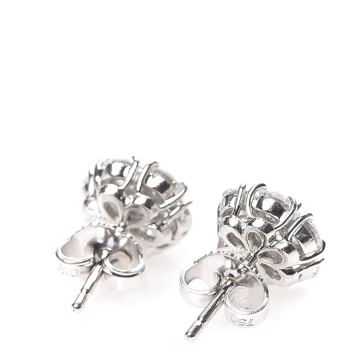 Van Cleef & Arpels 18K White Gold Diamond Fleurette Earrings 3 of 6