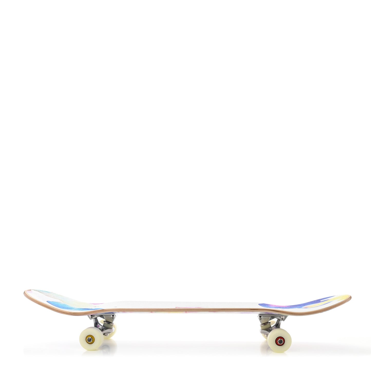 Monogram Watercolor Wood Skateboard Multicolor