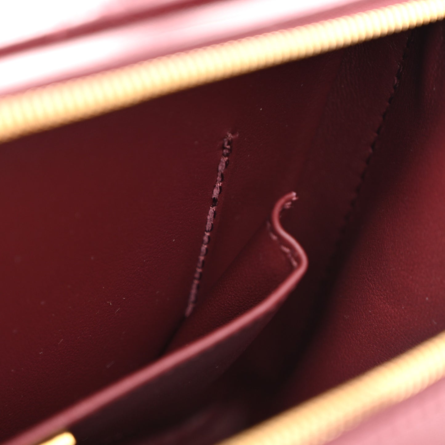 Calfskin Quilted Studded Square Vanity Case Burgundy