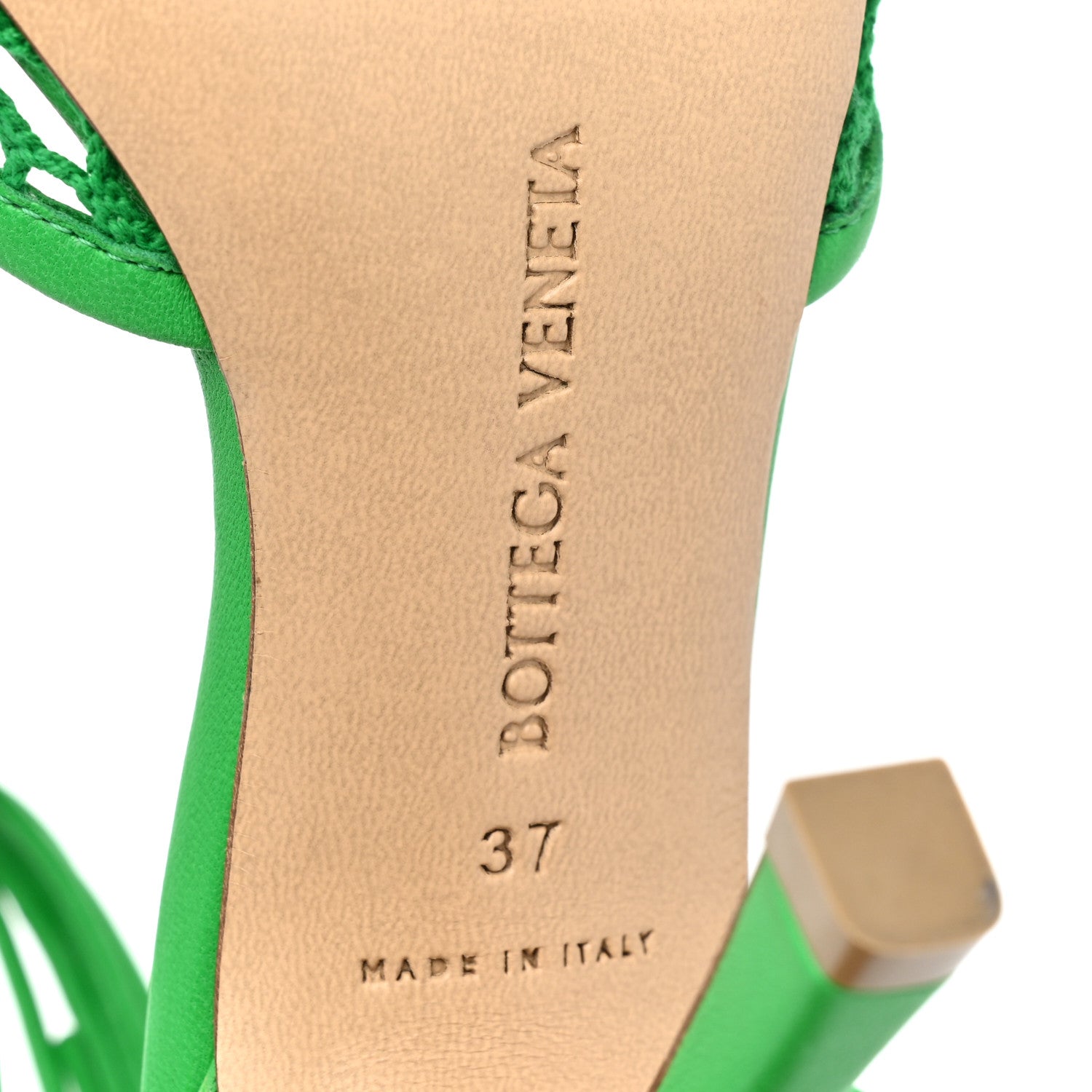 Bottega Veneta Mesh Nappa Stretch Ankle Tie 90mm Sandals 37 Grass 6 of 8