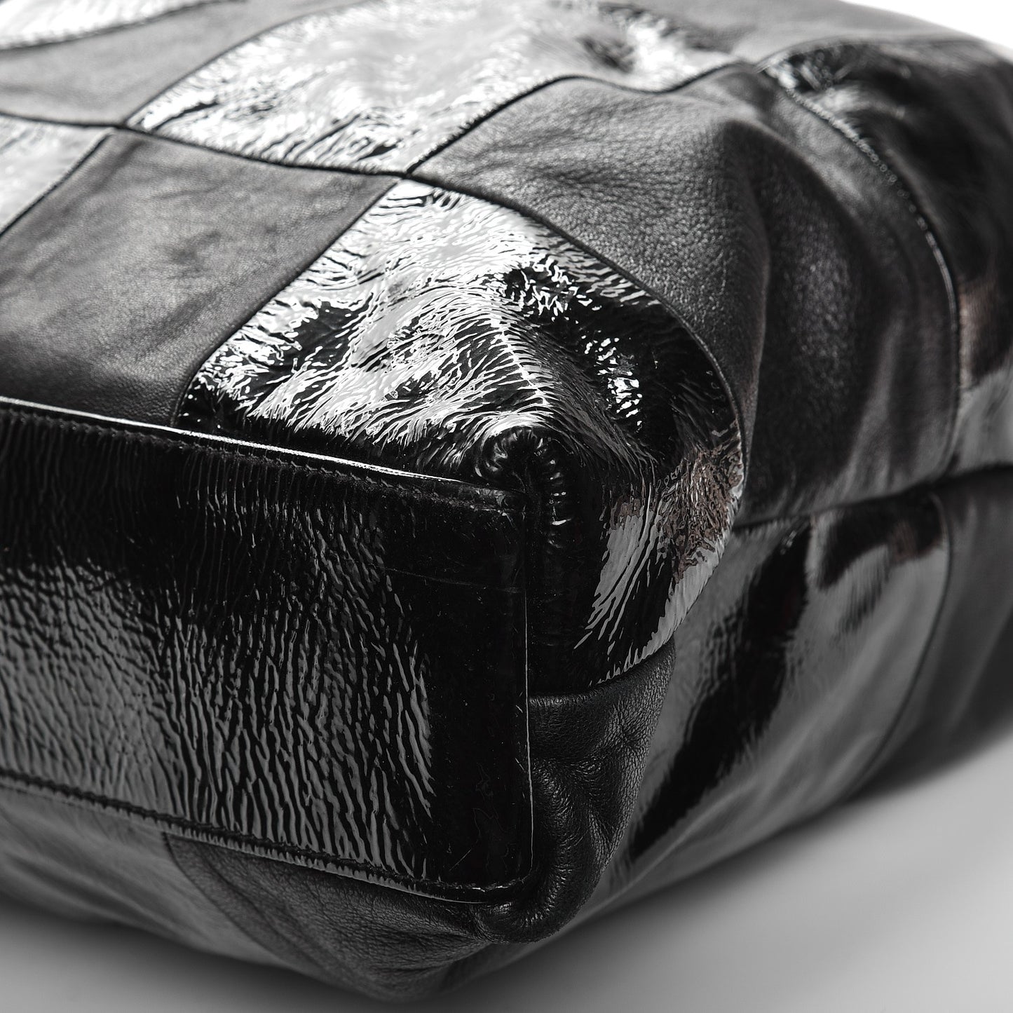 Patent Patchwork Large Brooklyn Tote Black