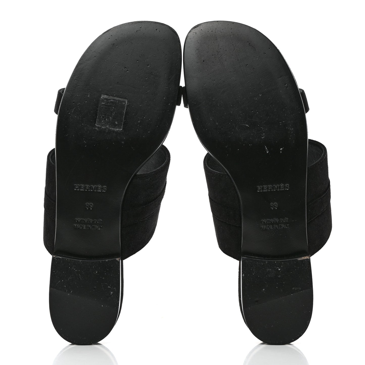 Suede Goatskin Avenue Sandals 39 Black