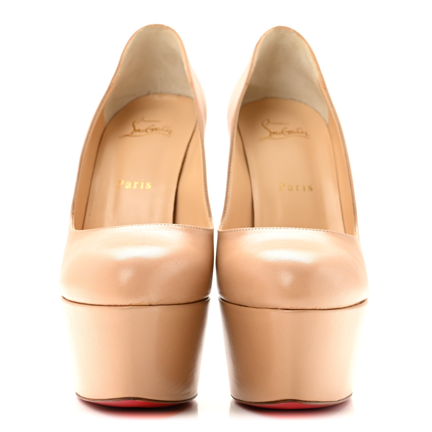 Christian Louboutin Kid Dolly 160 Pumps 38.5 Nude 3 of 9