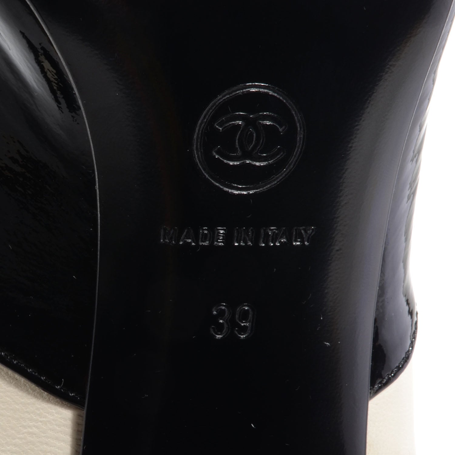 Chanel Patent Leather Short Boots 39 Black White 6 of 8