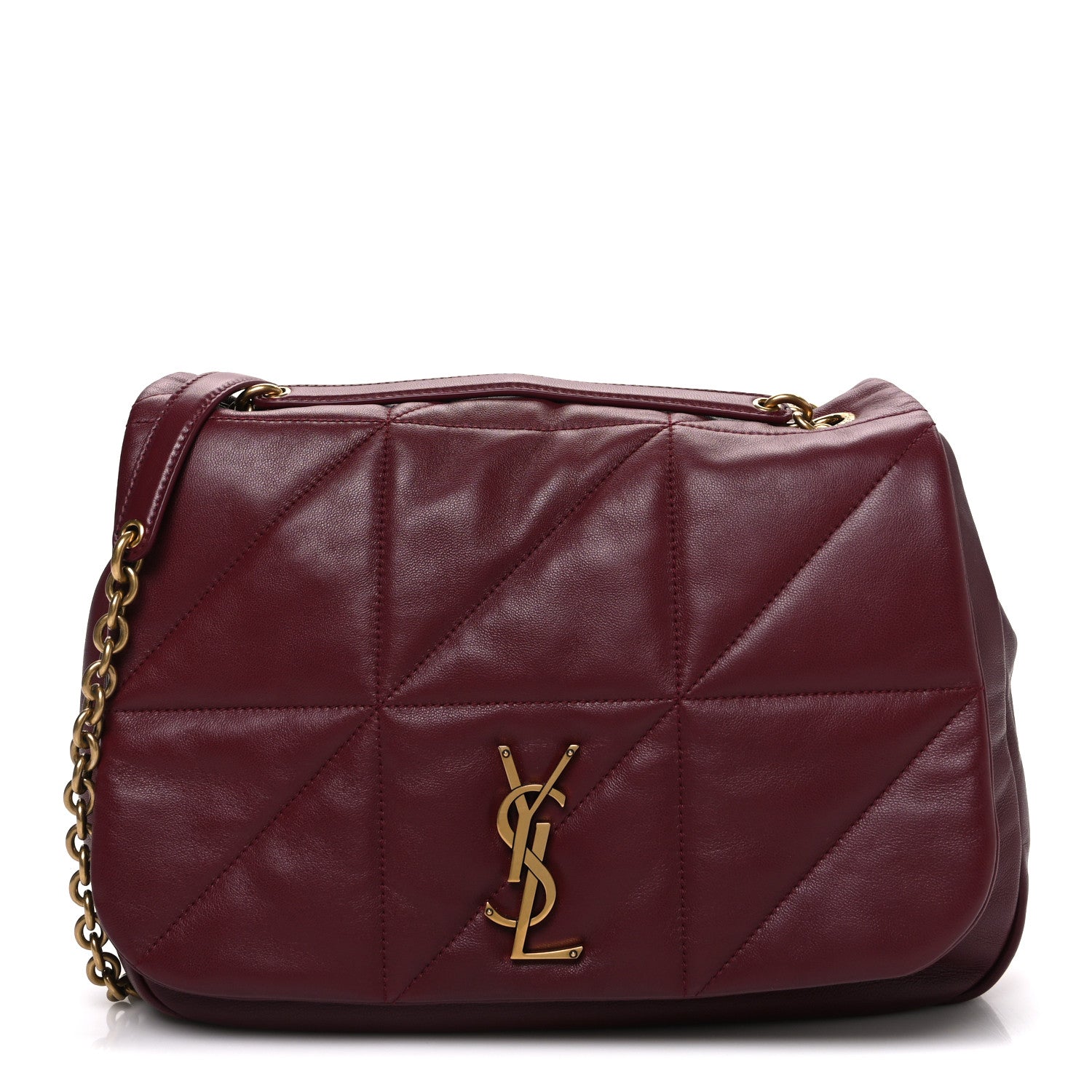 Saint Laurent Lambskin Matelasse Monogram Medium Jamie 4.3 New Dark Bordeaux 1 of 10