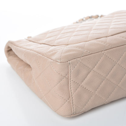 Chanel Washed Caviar Quilted Maxi Single Flap Beige 11 of 12