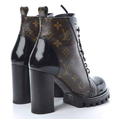 Louis Vuitton Patent Calfskin Monogram Star Trail Ankle Boots 39 Black 4 of 7