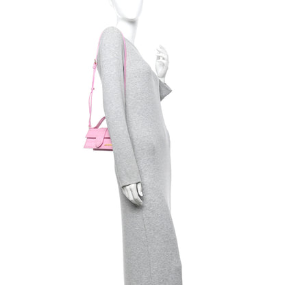 Jacquemus Calfskin Crocodile Embossed Le Bambino Pink 2 of 12