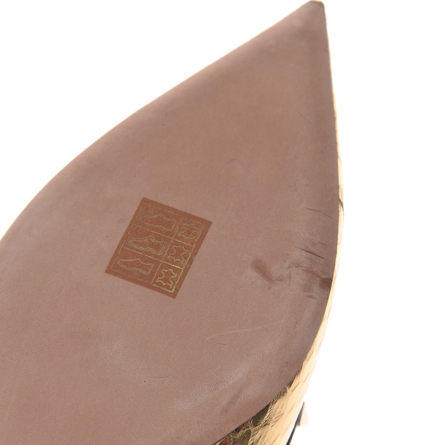 Valentino Garavani Metallic Watersnake Rockstud Ballerina Flats 41 Gold Poudre 11 of 12