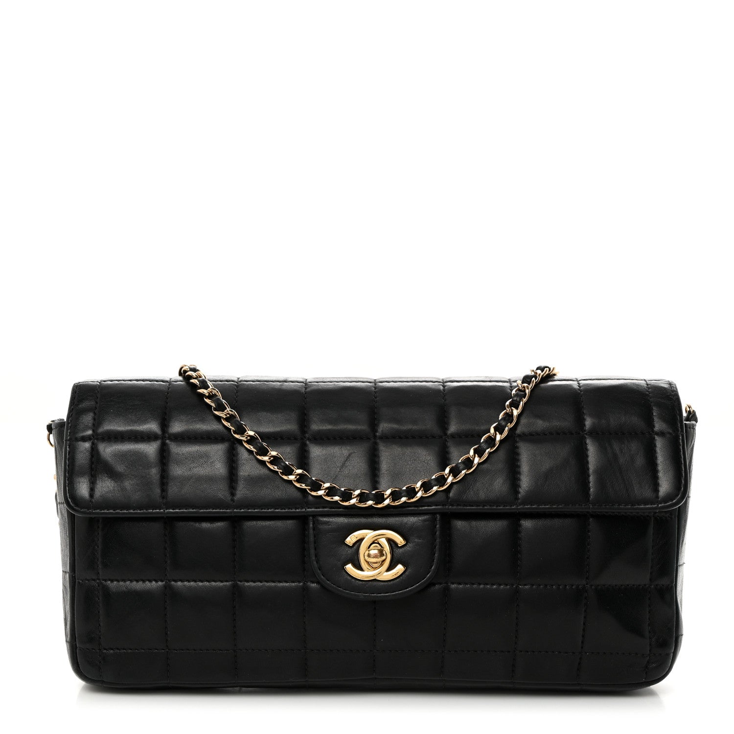 Chanel Lambskin East West Chocolate Bar Flap Black 1 of 10