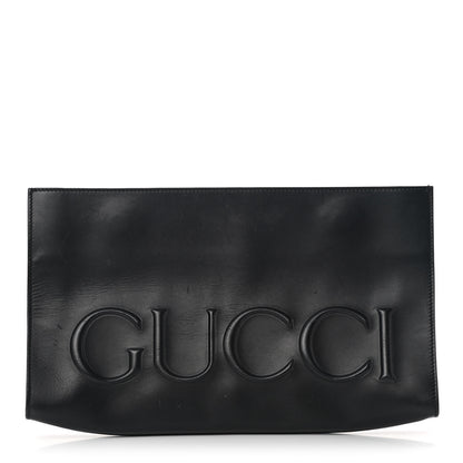 Gucci Calfskin Embossed XL Clutch Black 1 of 18