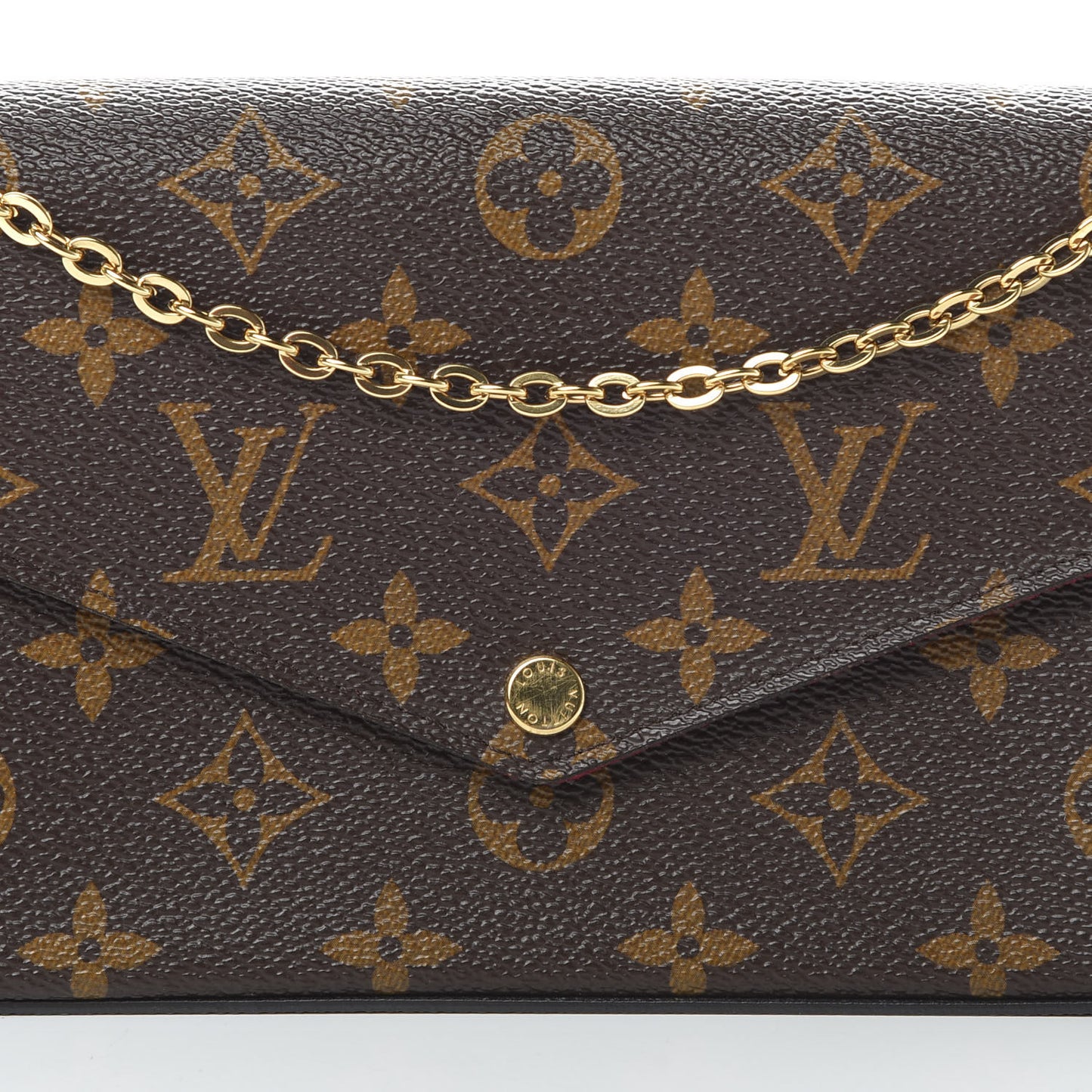 Monogram Pochette Felicie Chain Wallet Fuchsia
