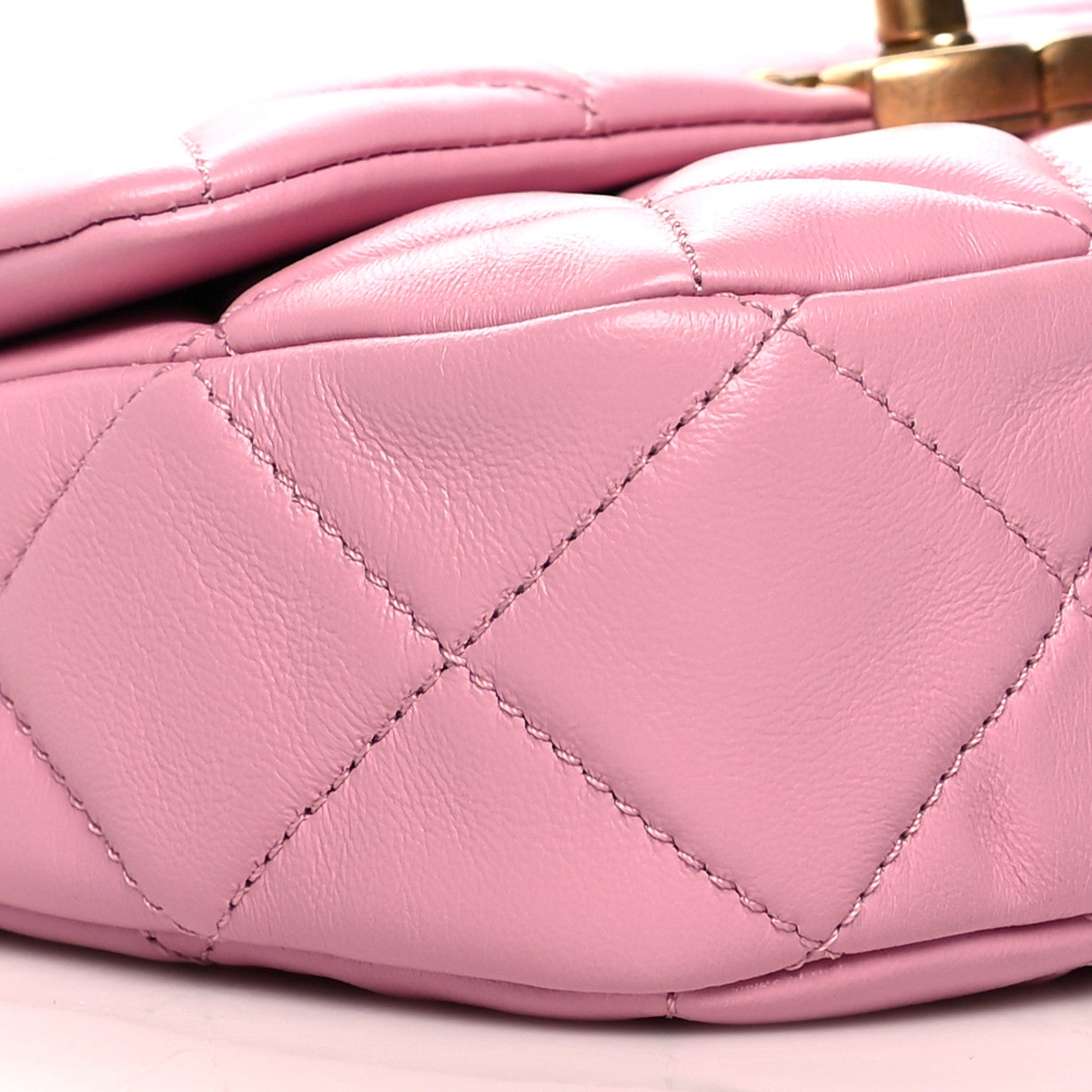 Chanel Lambskin Quilted Mini Lacquered Chain Flap Pink 9 of 11